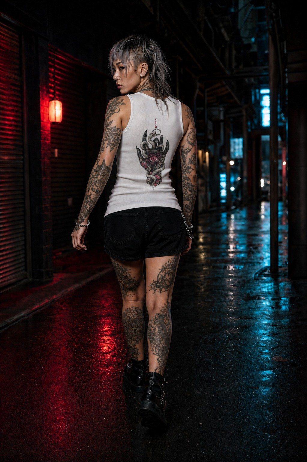 WATCHING HAND TANK — WHITE — tank top, Bone white